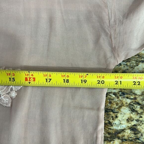 Kyla Seo Luana Rosewater Embroidered 3/4 Sleeve Tunic Top Size S - Picture 11 of 12